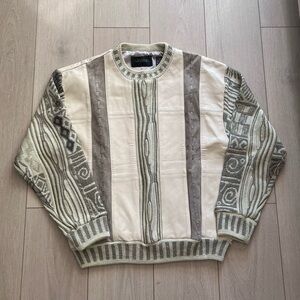 SOLD RARE COOGI STYLE SAXONY Vintage Leather Acrylic Sweater